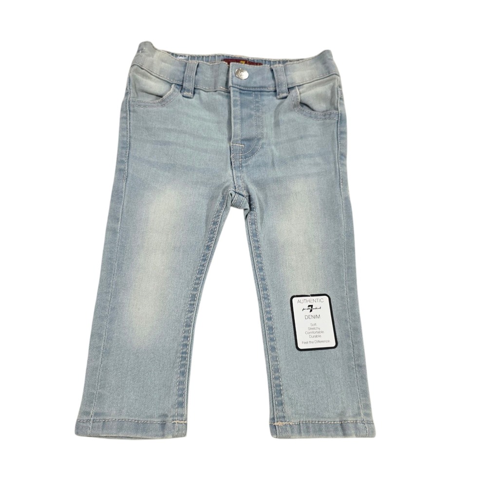 7 For All Mankind Jeans Toddler Blue‎ 12M Denim Light Wash Elastic Waist Stretch